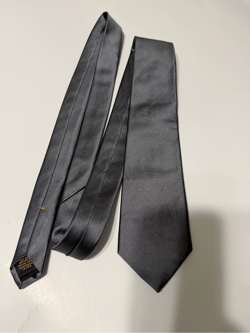 Theory silver tie 100% silk imported from Italy handmade in the USA